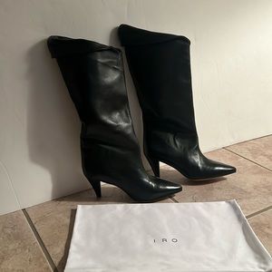 IRO BOOTS Size 38 New In Box Black Soft Leather, never worn